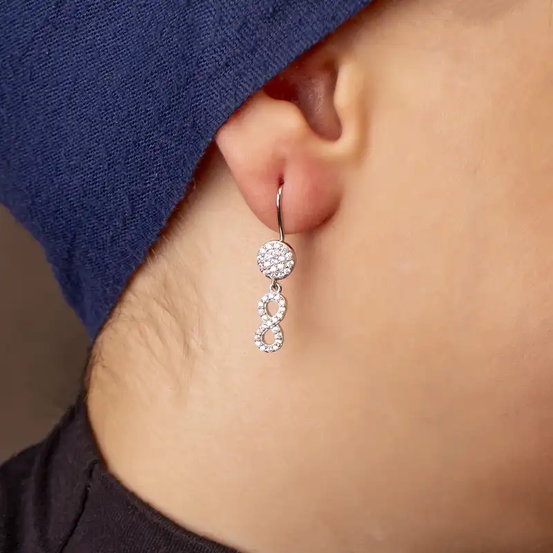 گوشواره نقره زنانه مدل بینهایت AVN-G0227