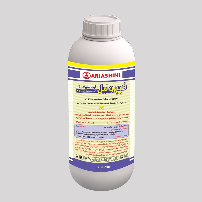 حشره کش فیپرونیل 5% آریا شیمی مدل فیپرونیل مایع حجم 500 میلی لیتر