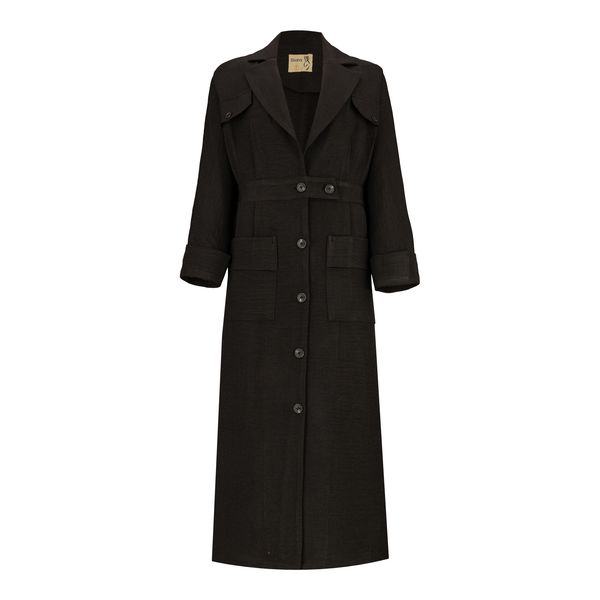 مانتو زنانه السانا مدل تاپیک کد 225201 رنگ مشکی