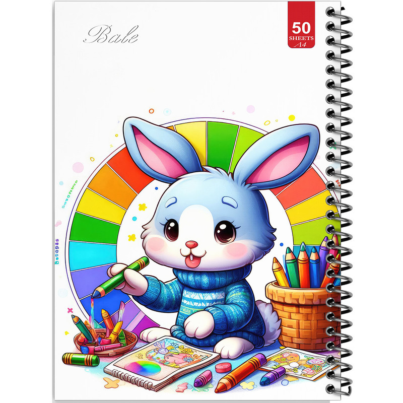 دفتر نقاشی 50 برگ انتشارات بله طرح خرگوش در حال طراحی کد A4-L183