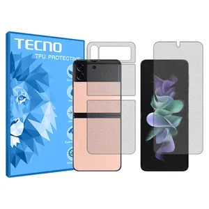 Matte tecno screen protector, HyMTT model, suitable for Samsung Galaxy Z Flip3 5G mobile phone, along with the back of the phone