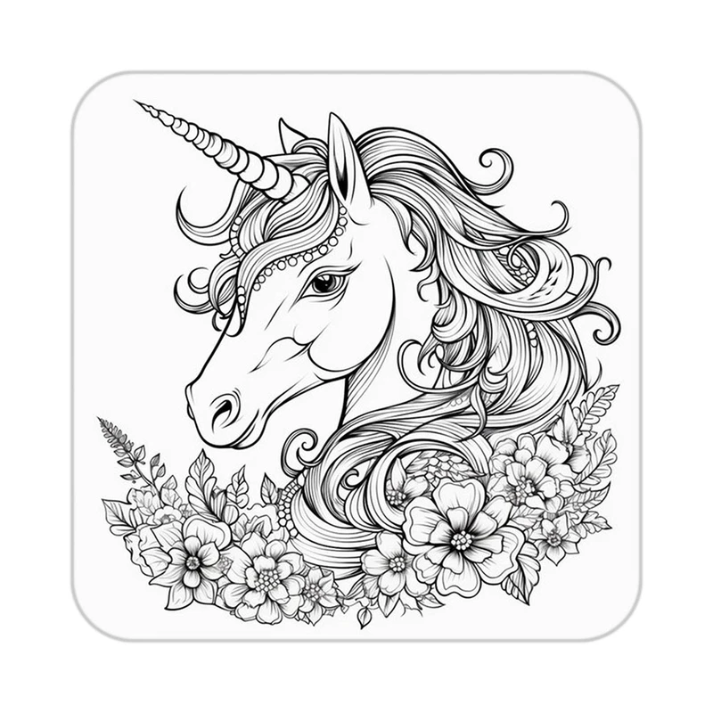 زیر لیوانی کاکتی طرح اسب تک شاخ و یونیکورن مدل mp33057