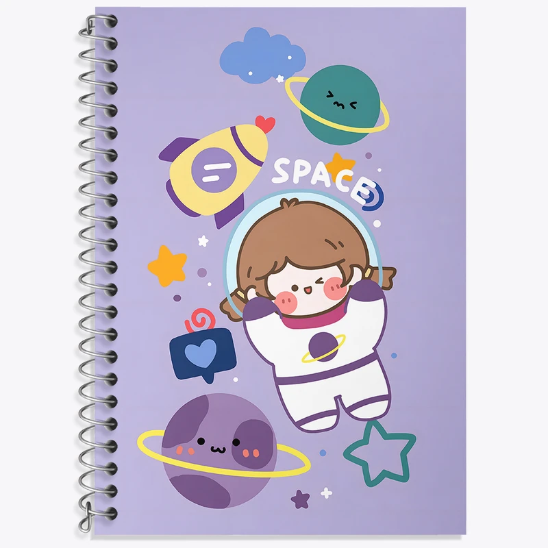 دفتر لغت 50 برگ خندالو طرح دخترانه فضانورد کد N3942