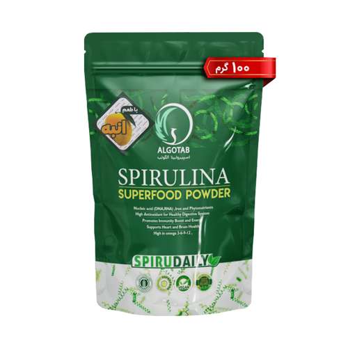  پودر جلبک خوراکی اسپیرولینا با طعم انبه آلگوتب - 100 گرم