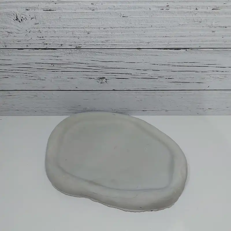 ست 3 تکه جاشمعی و گلدان بتنی مدل رگه دار