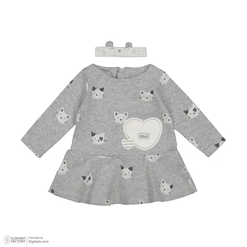 ست پیراهن و هدبند نوزادی ایندیگو مدل 23173