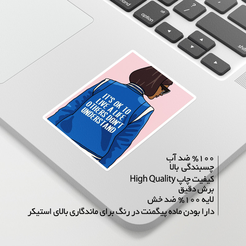 استیکر لپ تاپ ماسا دیزاین طرح کت مدل STKTE1