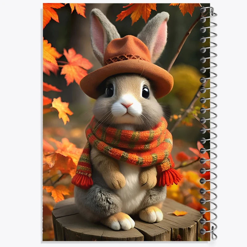 دفتر لیست خرید 50 برگ خندالو طرح خرگوش و پاییز کد F7092