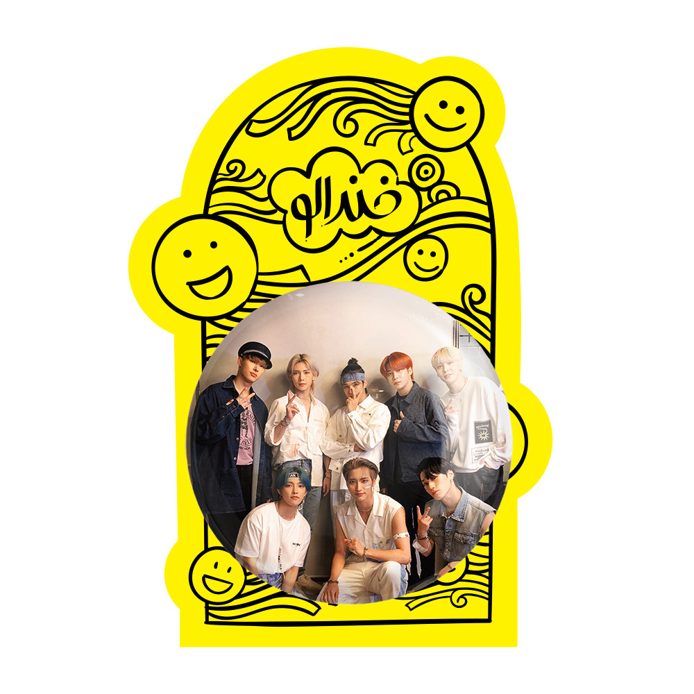 آینه جیبی خندالو طرح گروه ایتیز ATEEZ مدل تاشو کد 21301