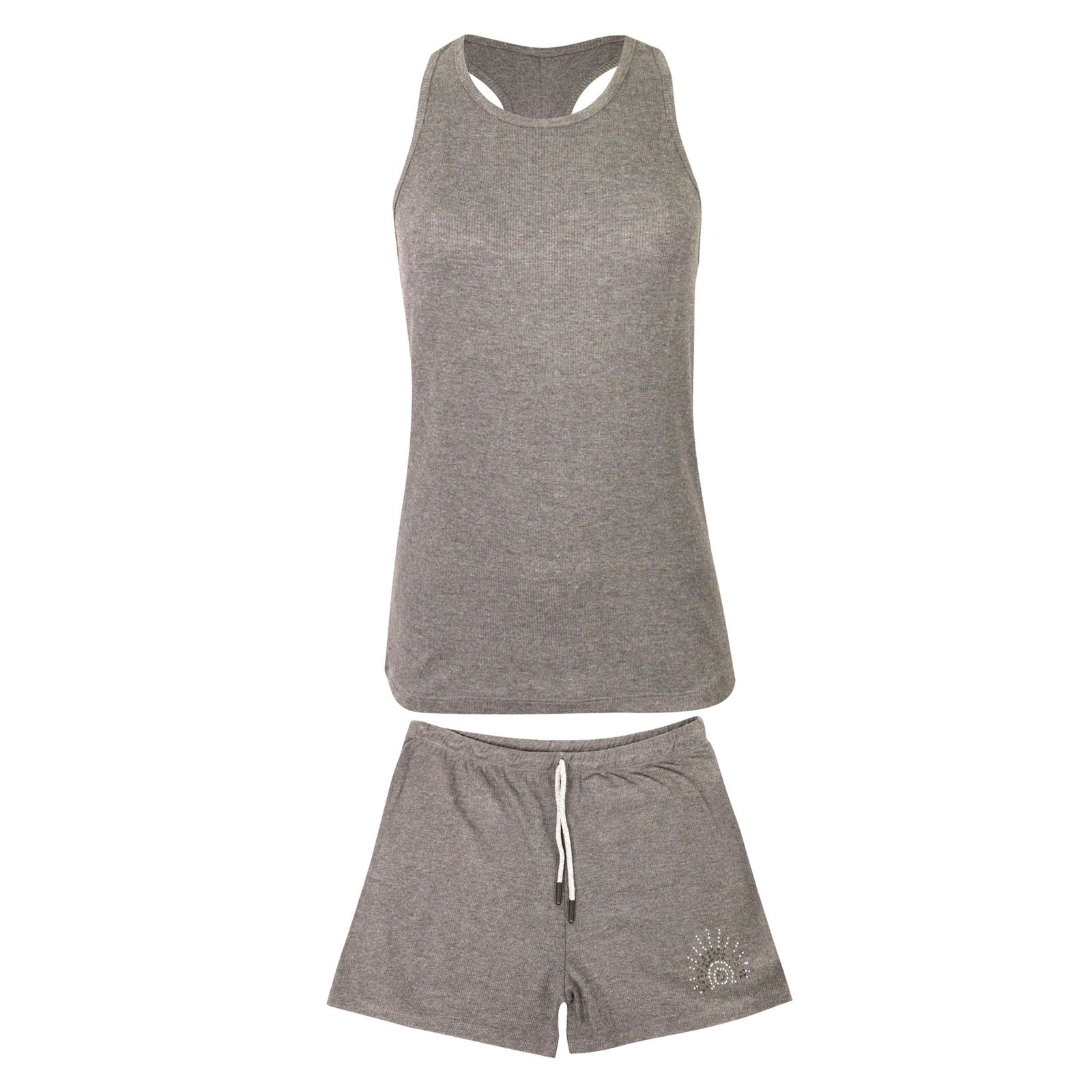 ست تاپ و شلوارک ورزشی زنانه کوزا مدل 3712my رنگ خاکستری روشن -  - 1