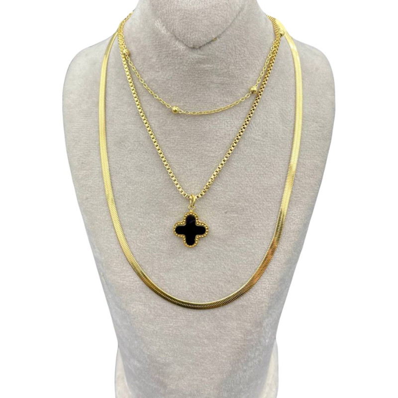 گردنبند زنانه مدل سه لاین با آویز ونکلیف گردنبند زنانه مدل سه لاین با آویز ونکلیف