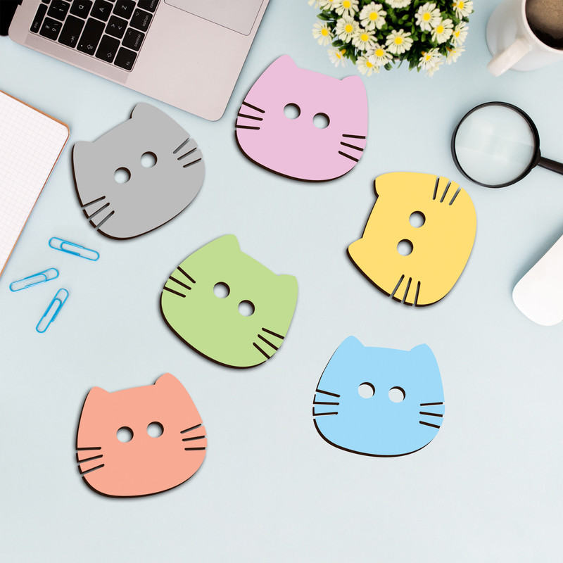 زیر لیوانی مدل گربه مهربون کد 8 مجموعه 6 عددی