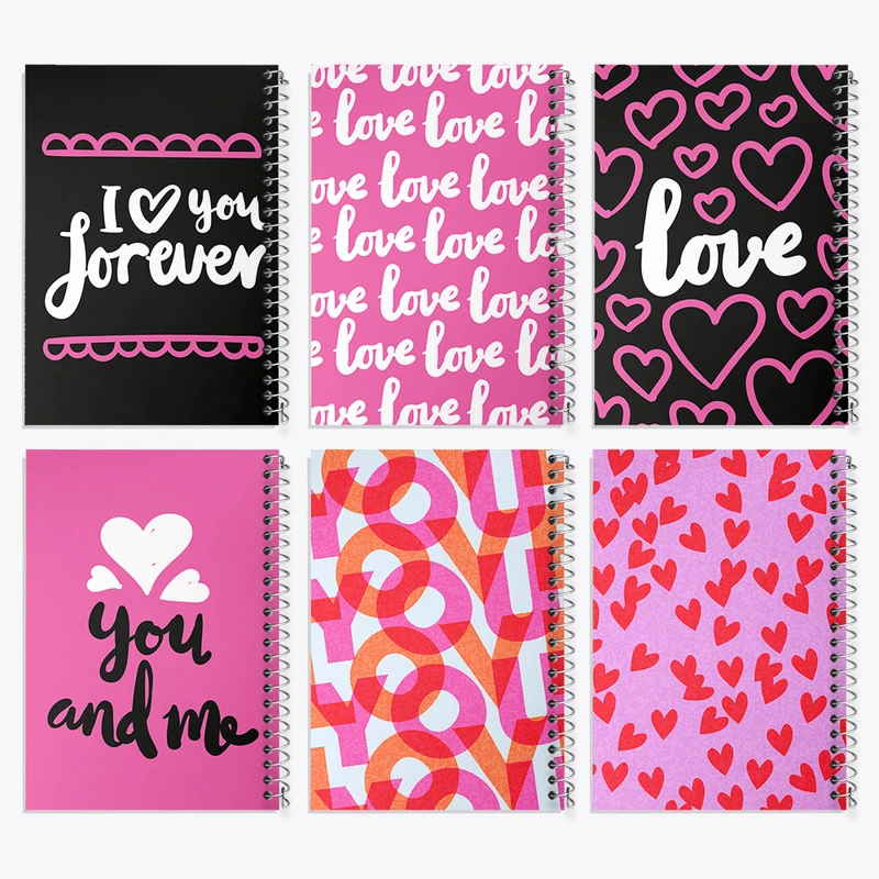دفتر مشق 50 برگ خندالو طرح عاشقانه (Love) کد 29 مجموعه 6 عددی