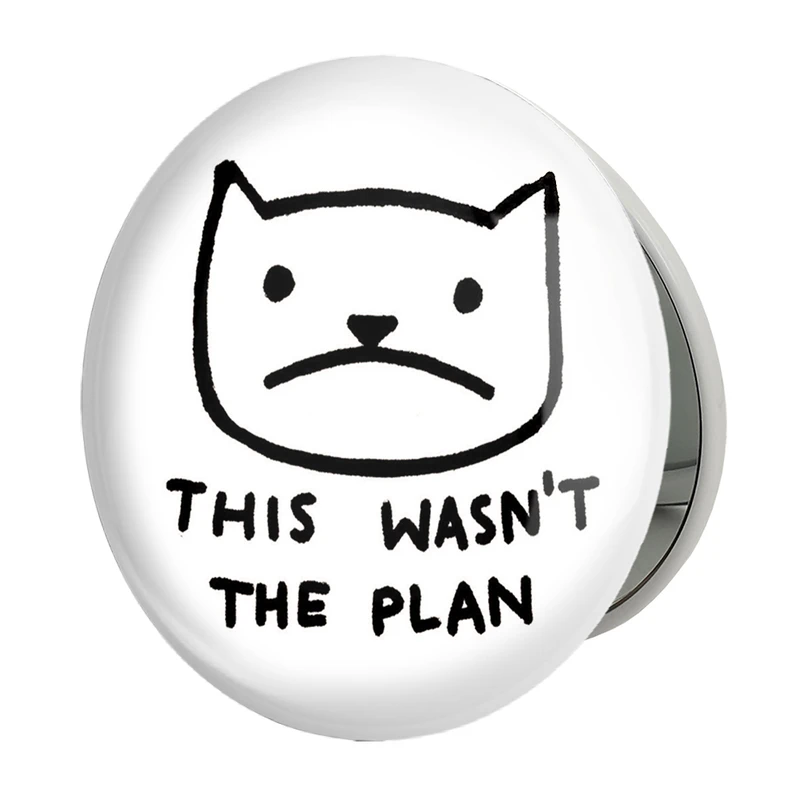 آینه جیبی خندالو طرح گربه ناراحت مدل تاشو کد 29291