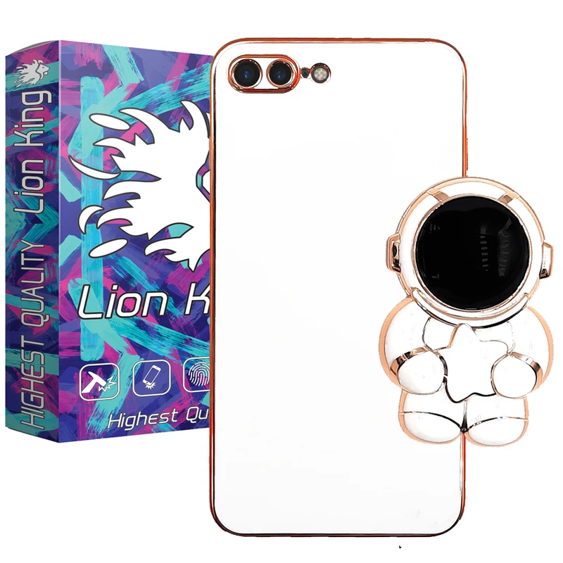 کاور لاین کینگ مدل فضانورد ستاره دار مناسب برای گوشی موبایل اپل iPhone 7/8 Plus به همراه پایه نگهدارنده