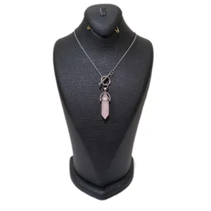 گردنبند زنانه مدل منشور رزکوارتز