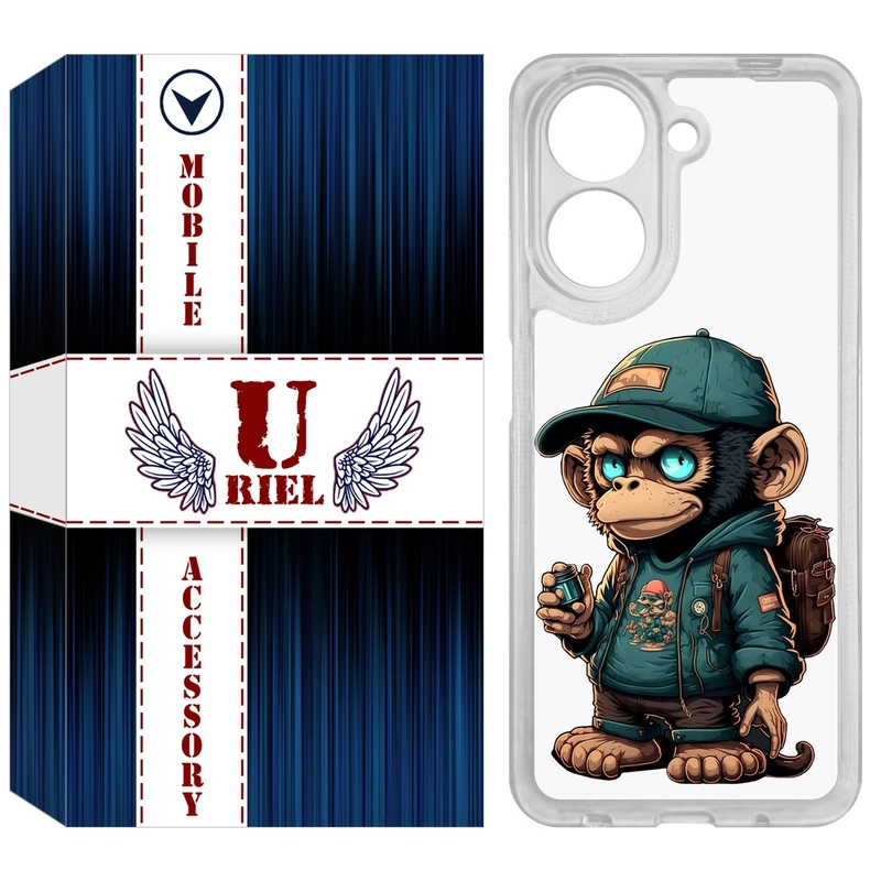 کاور یوریل مدل Clear کد 36 طرح میمون مناسب برای گوشی موبایل شیائومی Redmi A5 4G / Poco C71