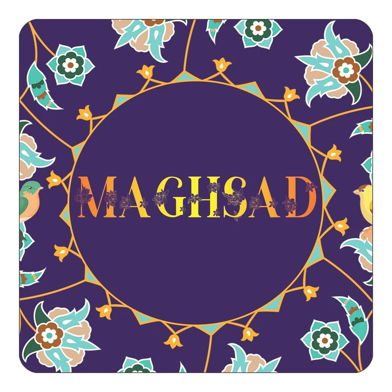 مگنت کاکتی طرح اسم مقصد maghsad مدل گل و بلبل کد mg14869
