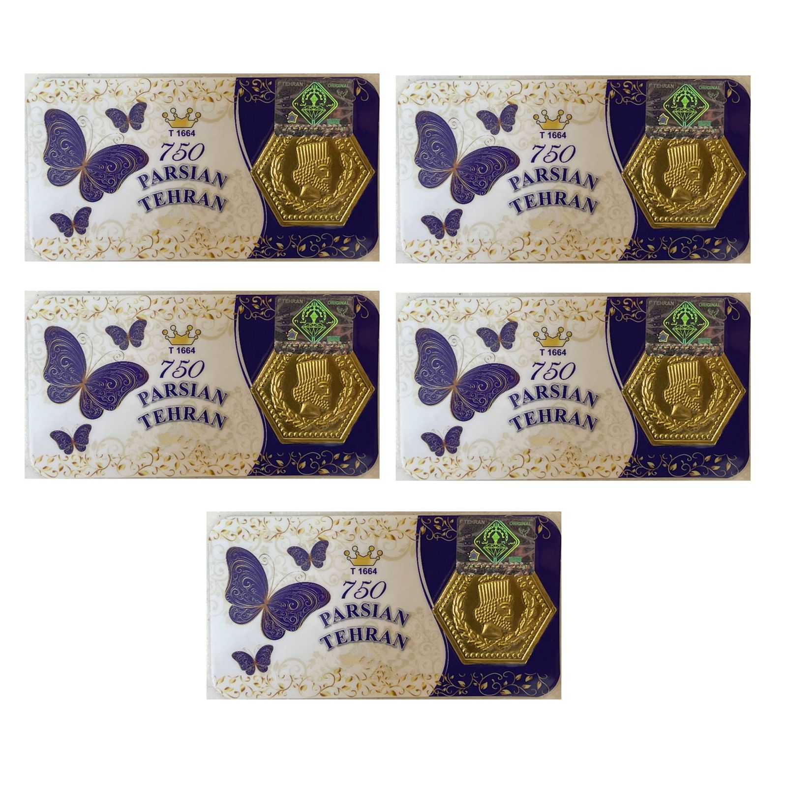 سکه گرمی طلا 18 عیار پارسیان تهران مدل K412 مجموعه 5 عددی -  - 1