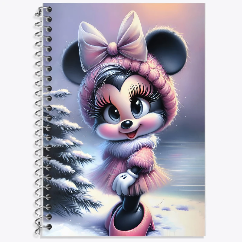 دفتر زبان 50 برگ خندالو مدل سه خط طرح میکی موس کیوت کد F7123