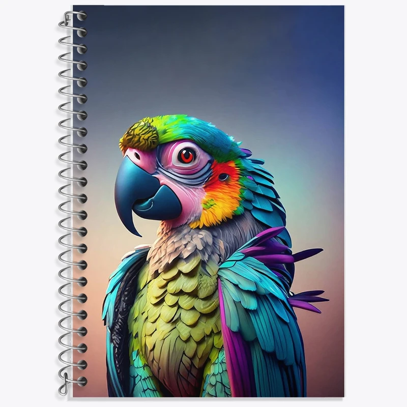 دفتر زبان 50 برگ خندالو مدل دو خط طرح طوطی کد F2769