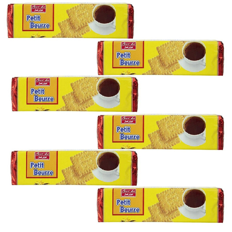 بیسکویت وانیلی پتی بور شیرین عسل - 125 گرم بسته 6 عددی