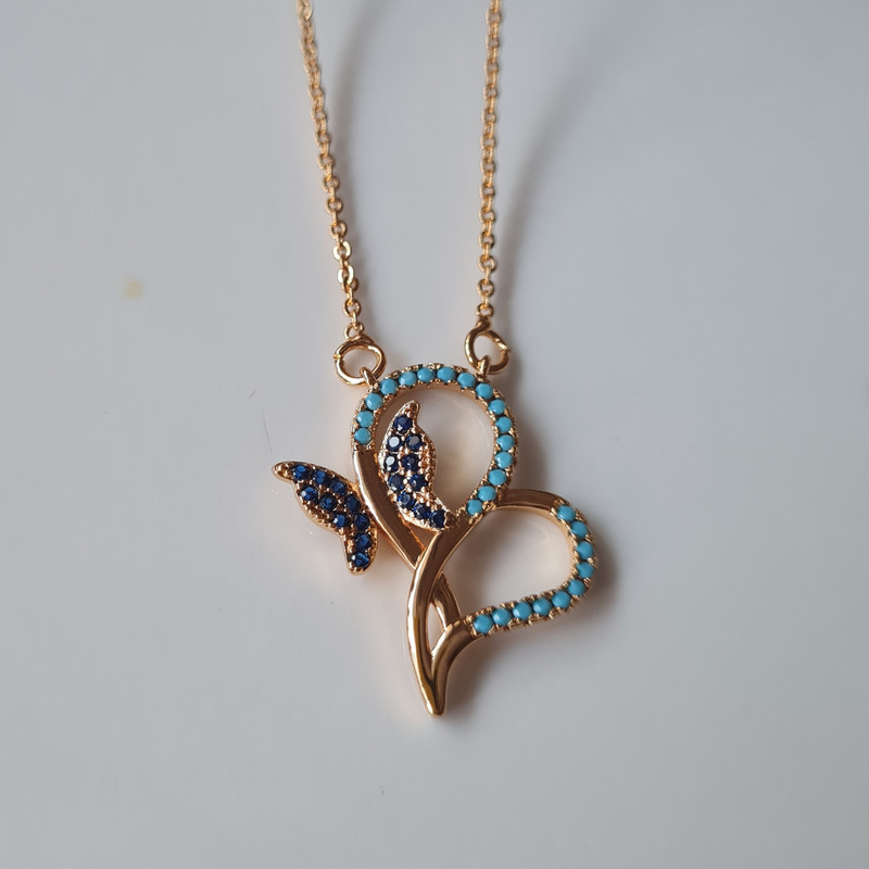 گردنبند دخترانه وای اس ایکس مدل پروانه و قلب