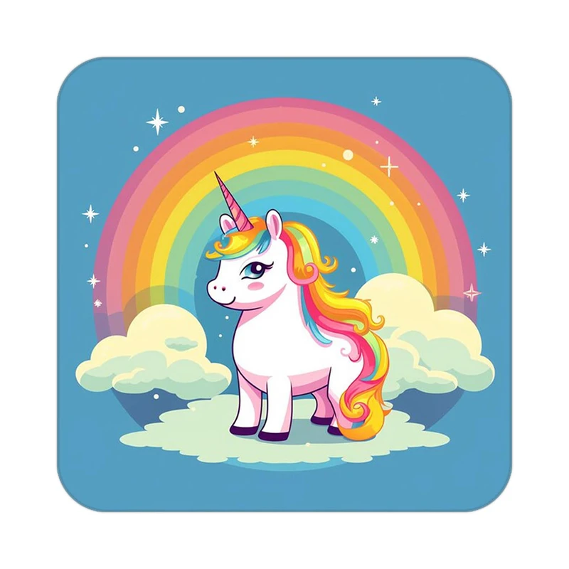 زیر لیوانی کاکتی طرح اسب تک شاخ و یونیکورن مدل mp29882