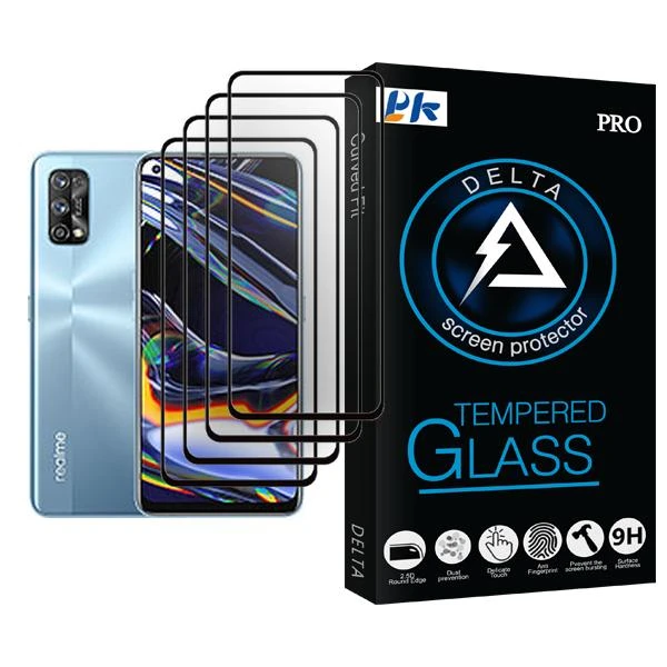 محافظ صفحه نمایش پی کی مدل Delta Glass MIX004 مناسب برای گوشی موبایل ریلمی 7 Pro بسته چهار عددی