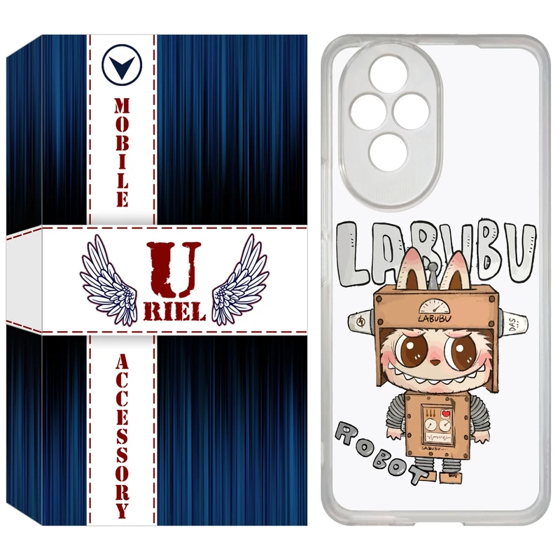 کاور یوریل مدل Clear کد 121 طرح لبوبو Labubu مناسب برای گوشی موبایل آنر 200