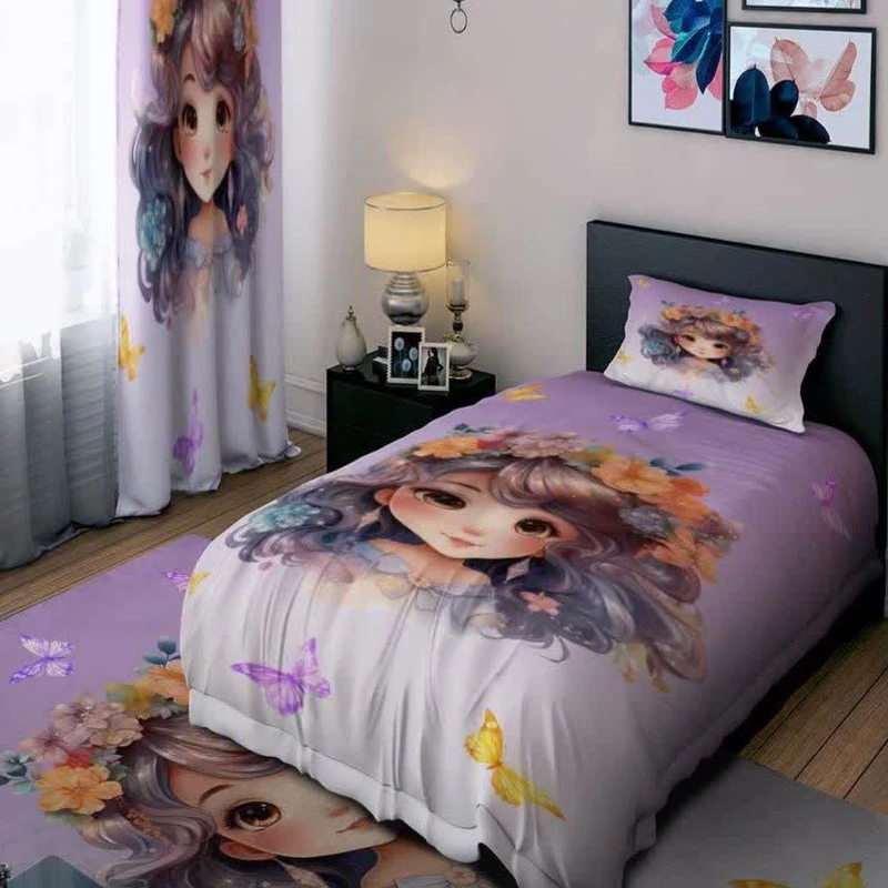 سرویس خواب مدل دخترانه یک نفره 4 تکه