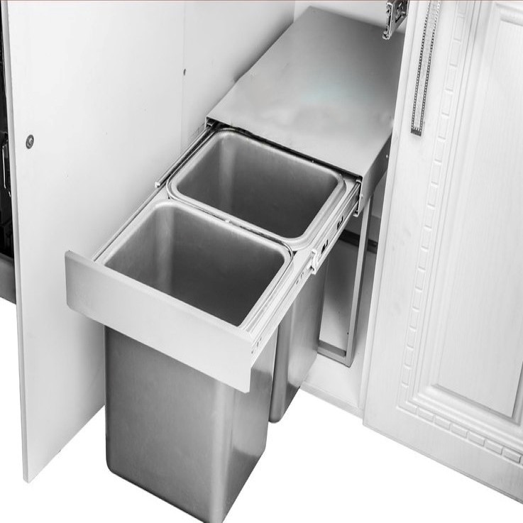سطل زباله کابینتی مدل ریلی استیل ایکس K24