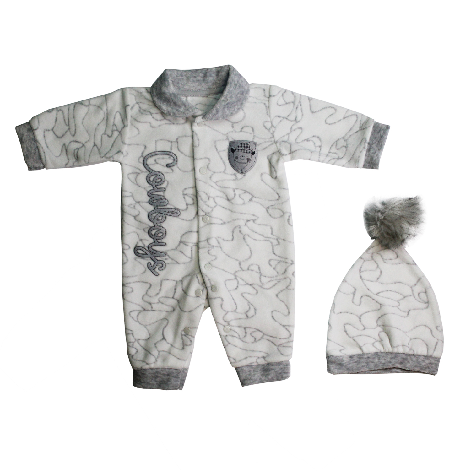  ست سرهمی و کلاه نوزادی مدل bear