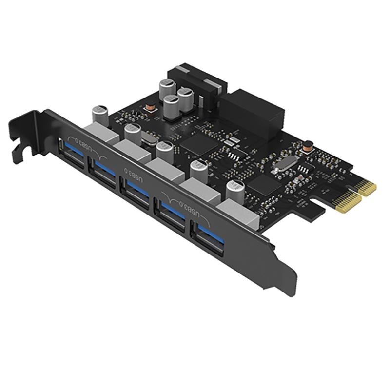 هاب USB3.0 پنج پورت  PCI-E اوریکو مدل PVU3-5O2I-V1