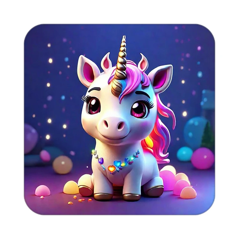 زیر لیوانی کاکتی طرح اسب تک شاخ و یونیکورن مدل mp30776