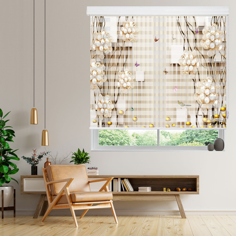 پرده زبرا زیو مدل 3D-1117 سایز 100x150 سانتی متر