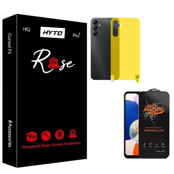 محافظ صفحه نمایش هیتو مدل Rose Antistatic Pro مناسب برای گوشی موبایل سامسونگ Galaxy A14 به همراه محافظ پشت گوشی