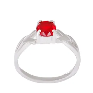 انگشتر نقره زنانه بازرگانی میلادی مدل سنگ کوارتز نگین برلیان بدون ریزش آبکاری رادیوم کد AWR_1345