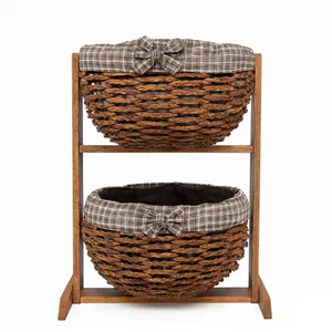 سبد سیب زمینی و پیاز مدل دوطبقه حصیری