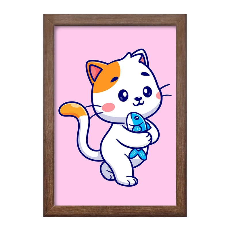 تابلو خندالو طرح  حیوانات بامزه گربه کد 25438