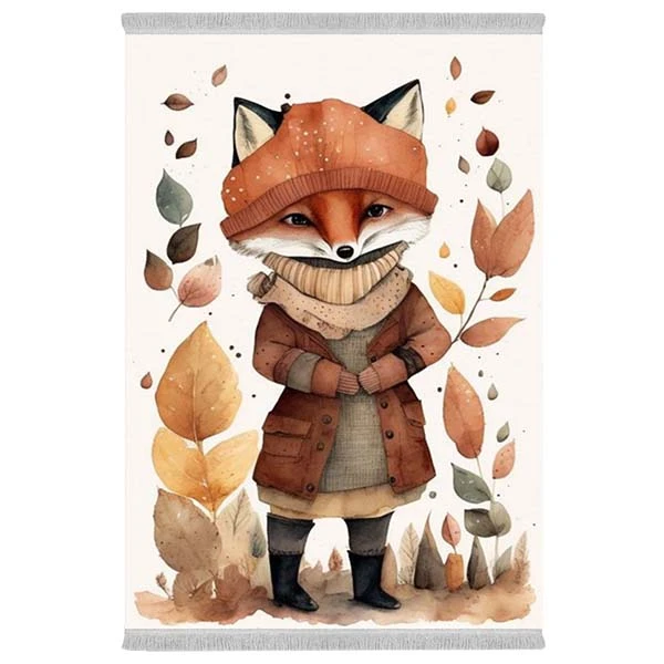 فرش پارچه‌ای دفه مدل فرشینه هازان مخمل طرح فانتزی کد 3277