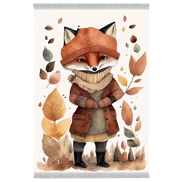 فرش پارچه‌ای دفه مدل فرشینه هازان مخمل طرح فانتزی کد 3277