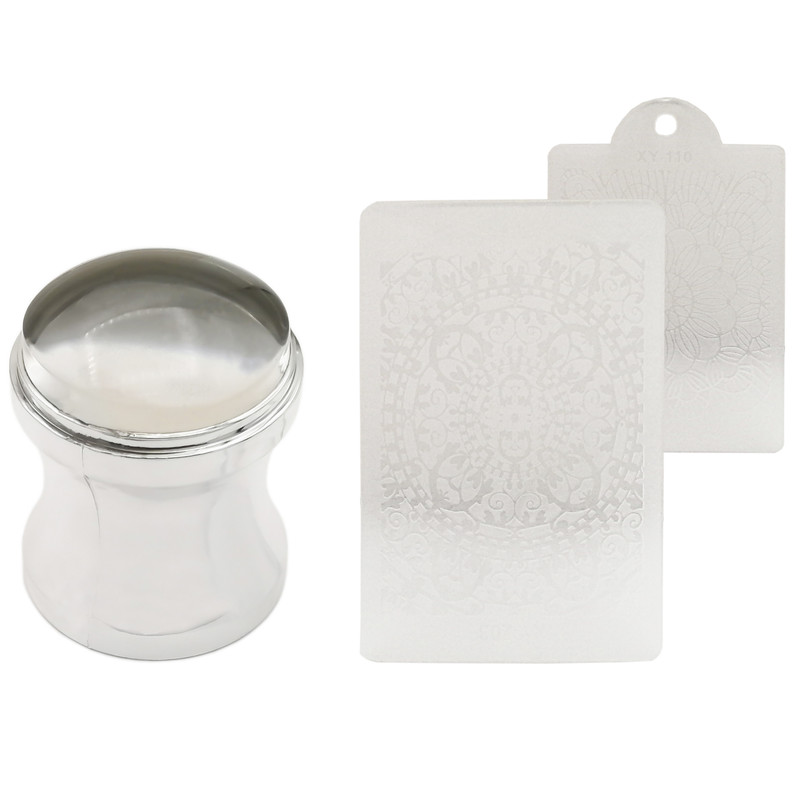 مهر ناخن و شابلون طراحی مدل XY-110 مجموعه 2 عددی