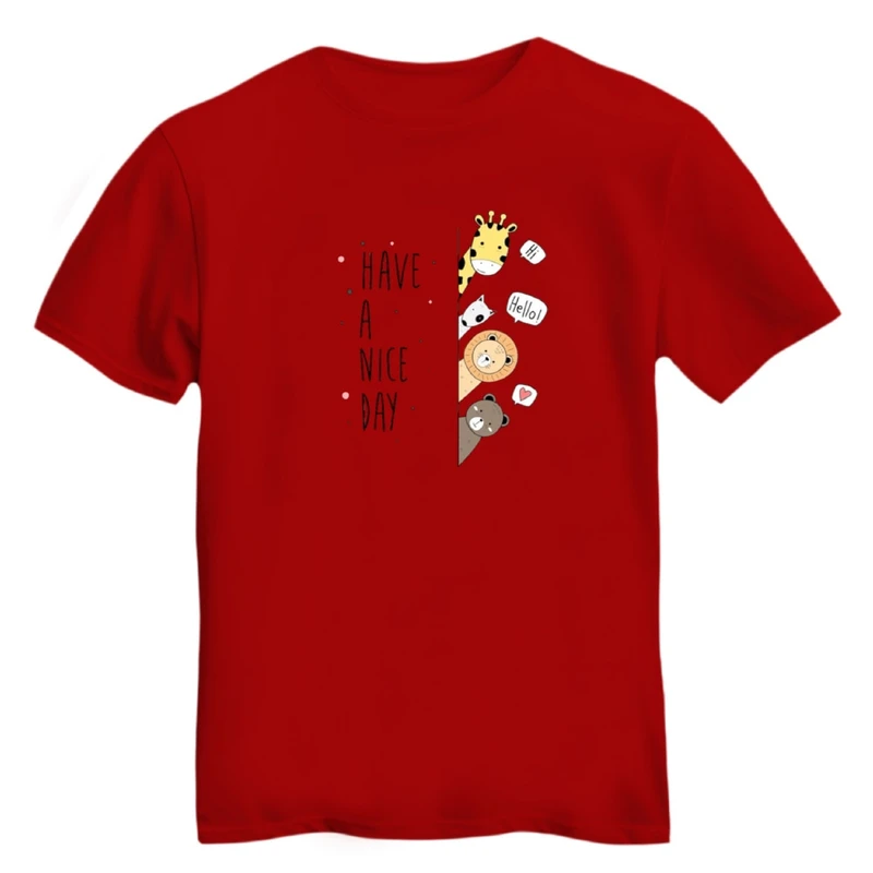 تی شرت آستین کوتاه زنانه مدل حیوانات بامزه کد ۲