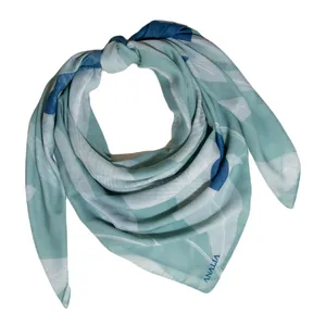 روسری زنانه مدل نخی مزونی قواره 100 طرح برگ کد ana-2695