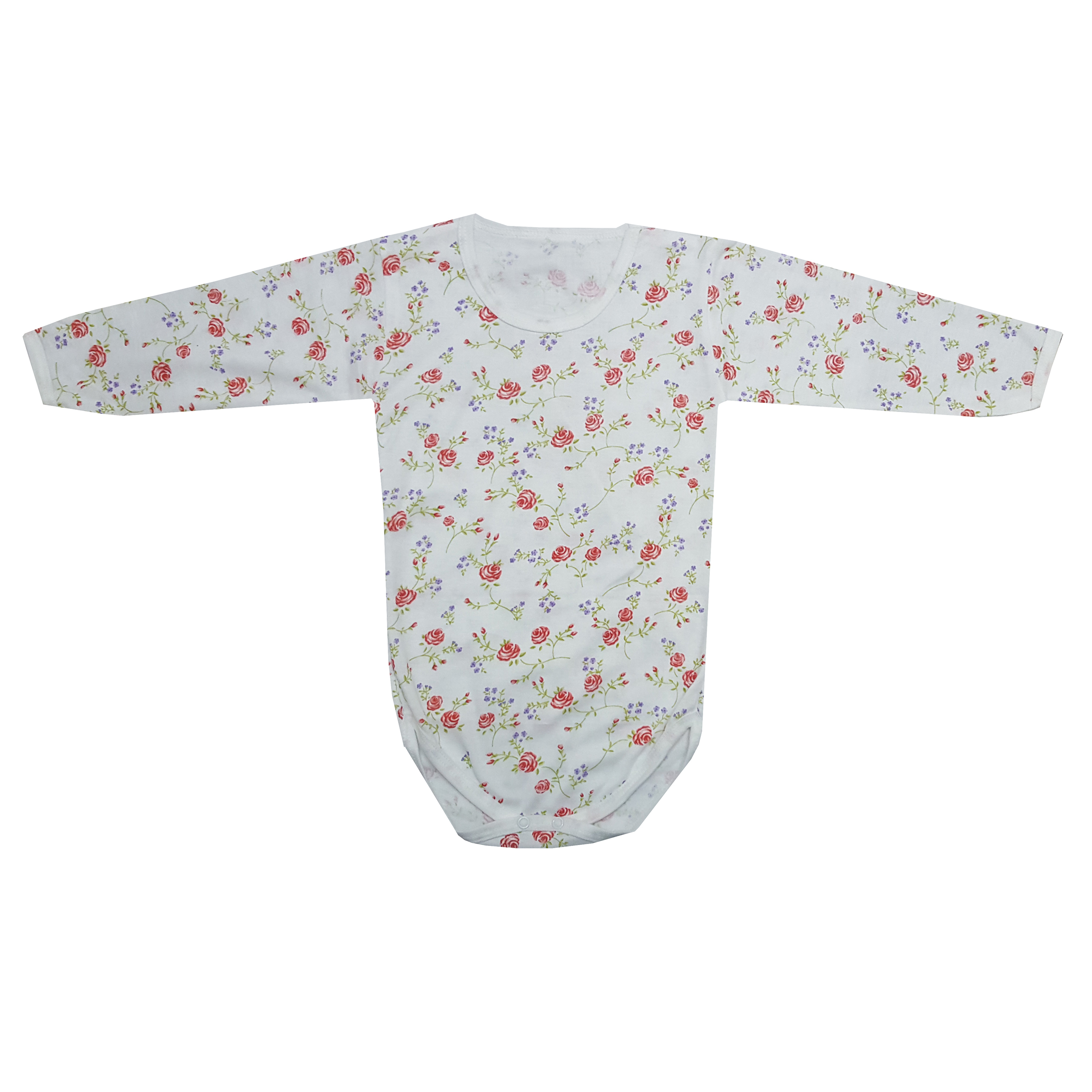 بادی آستین بلند نوزادی مدل گل کد 2