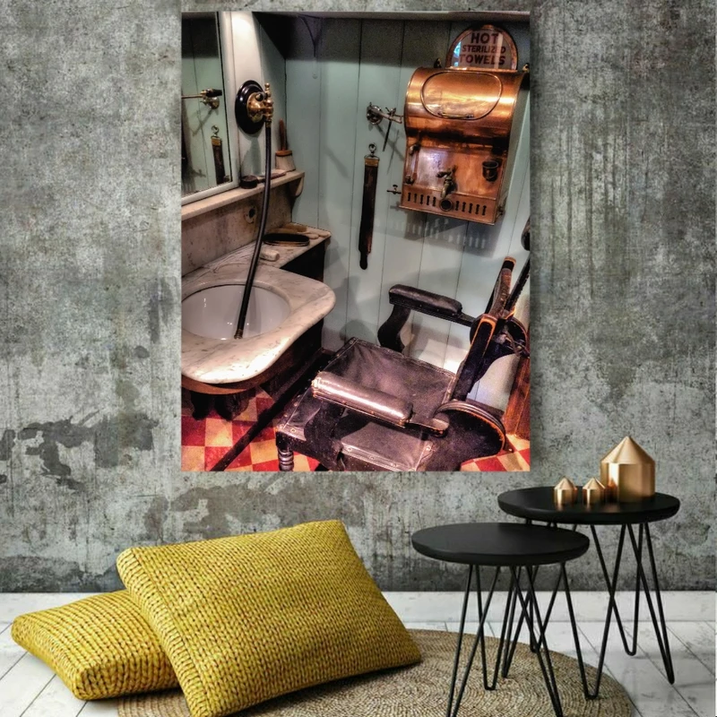  پوستر پارچه ای طرح آرایشگاه مردانه مدل کلاسیک کد GR490