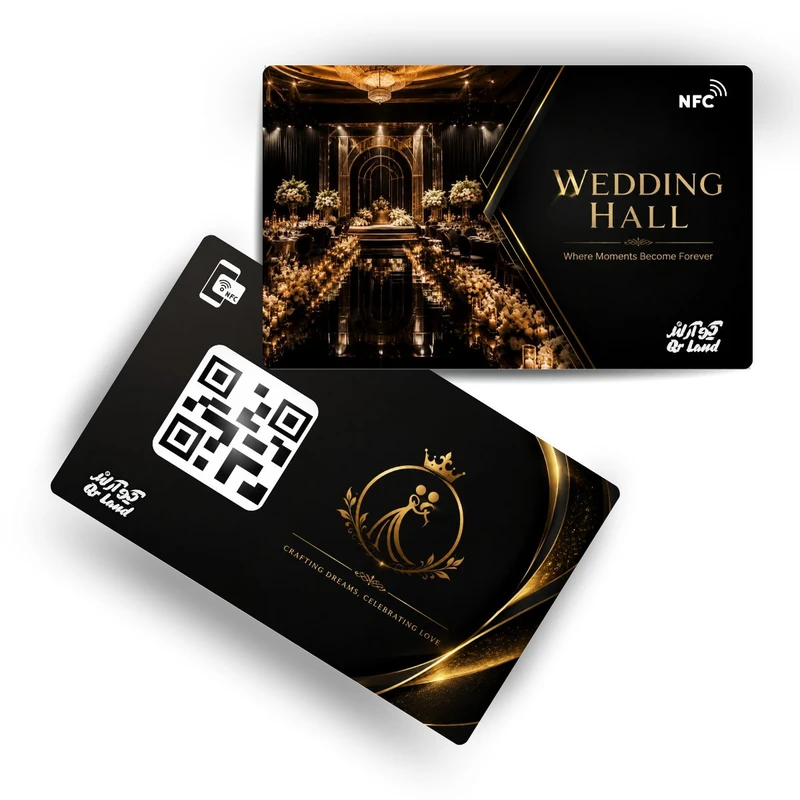 تگ NFC کارتی مدل کارت ویزیت دیجیتال طرح باغ تالار