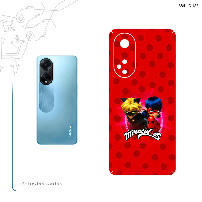 برچسب پوششی ماهوت مدل Ladybug and Cat Noir مناسب برای گوشی موبایل اپو A98