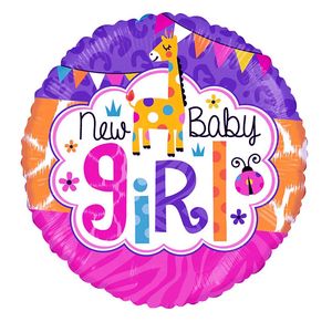 بادکنک فویلی مدل گرد طرح دختر Girl کد DB20